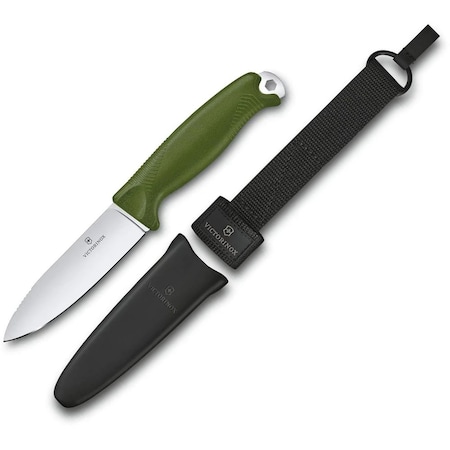 Swiss Army Brands 2024 Victorinox Venture, Olive With Sheath, Belt Carry Loop, Compatible With Molle VIC-3.0902.4